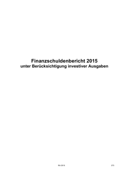 Finanzschuldenbericht 2015 der Stadt Wien