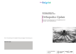 Orthopedics Update - Swiss Orthopaedics
