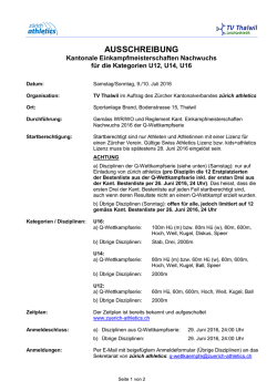 ausschreibung - zuerich athletics