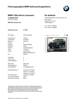 Fahrzeugangebot BMW Gebrauchtwagenbörse BMW 730d xDrive