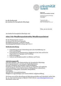 eine/ein Studienassistentin/Studienassistent