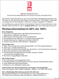 Restaurationsleiter/in 80% bis 100%