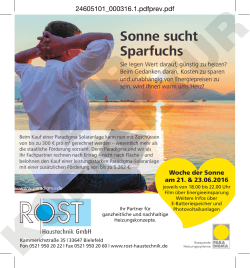 Sonne sucht Sparfuchs - Rost Haustechnik GmbH