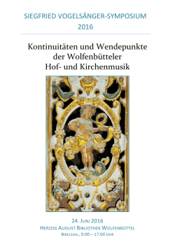 S. Vogelsänger-Symposium PROGRAMM AKTUELL