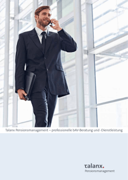 Imagebrosch&uuml;re  - Talanx Pensionsmanagement