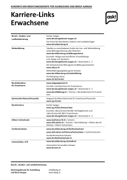 Karriere-Links - Beratungsdienste für Ausbildung und Beruf Aargau