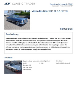 Mercedes-Benz 280 SE 3,5 (1970) 93.990 EUR