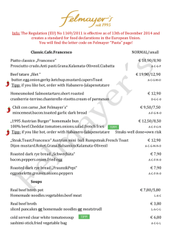Info: The Regulation (EU) No 1169/2011 is effective as of 13th of