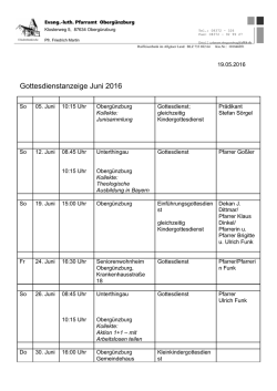 Gottesdienstanzeige Juni 2016