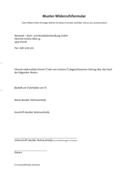 Muster-Widerrufsformular Neuwerk – Buch