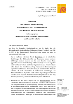 Statement von Johannes Stücker-Brüning, Geschäftsführer der
