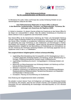 Interne Stellenausschreibung Nur f&uuml;r Landesbedienstete und