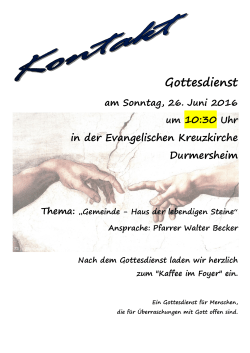 Gottesdienst - Evangelische Kirchengemeinde Durmersheim