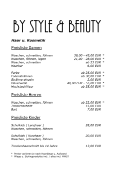 Preisliste PDF-Download - Kosmetik-Salon und Friseur Birgit Niederalt
