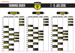 running order 7. - 9. juli 2016