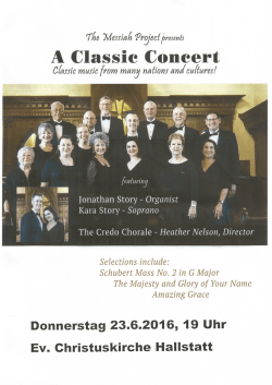 Page 1 The Messiah project present, A Classie Concert Classic