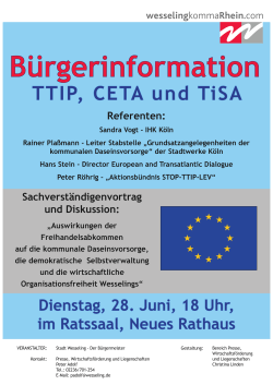 TTIP, CETA und TiSA