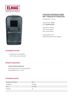Handschwei&szlig;schirm mit Freisichtfenster