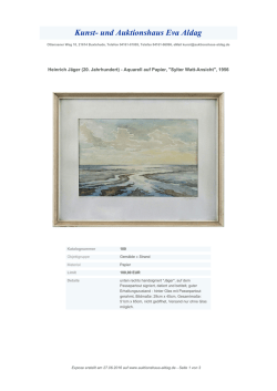 Heinrich J&auml;ger (20. Jahrhundert) - Aquarell auf Papier - Kunst