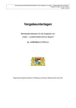 Vergabeunterlagen - Bayerisches Staatsministerium für Bildung und