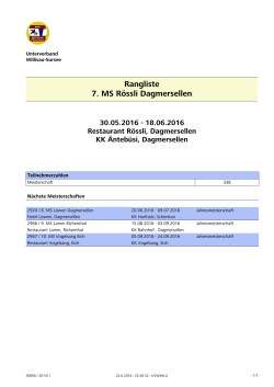7. MS: Rössli, Dagmersellen - Keglerverband Willisau