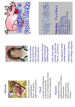 Flyer Aussenseite - Martina`s Food Theke