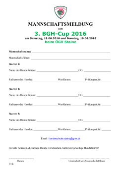 3. BGH-Cup 2016