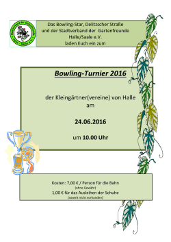 Bowling-Turnier 2016 - Stadtverband der Gartenfreunde Halle/Saale
