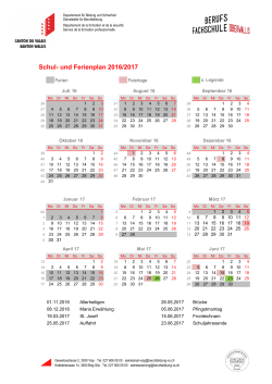 Schul- und Ferienplan 2016/2017