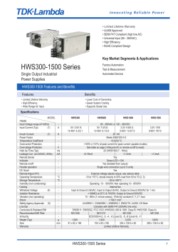 HWS300W-1500W Industrial AC-DC Power Supplies Datasheet