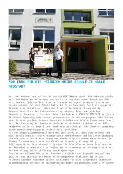500 Euro für die Heinrich-Heine-Schule in Halle