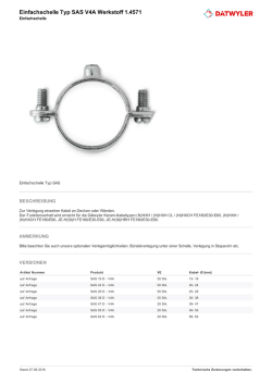 Einfachschelle Typ SAS V4A Werkstoff 1.4571