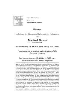 Manfred Droste - FB Mathematik und Statistik
