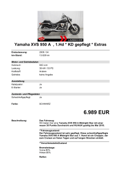 Detailansicht Yamaha XVS 950 A €,€1.Hd * KD gepflegt