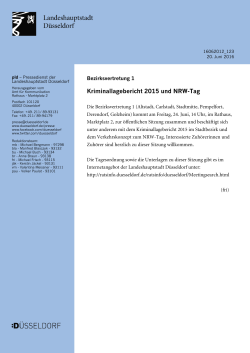 Kriminallagebericht 2015 und NRW-Tag