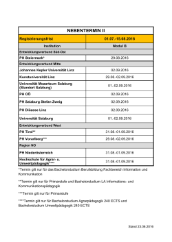 nebentermin ii - Zulassung Lehramt