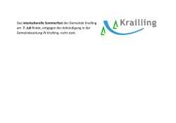 Interkulturelles Sommerfest muss bedauerlicherweise ausfallen
