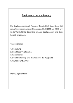 B ekanntmachung - I Gemeinde Neukirchen bei Sulzbach