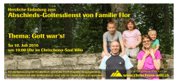 Abschieds-Gottesdienst von Familie Flor Thema: Gott war`s!