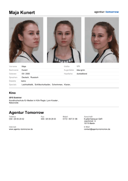 Maja Kunert - Agentur Tomorrow