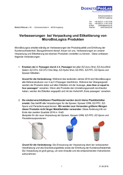 Verbesserungen bei Verpackung und Etikettierung