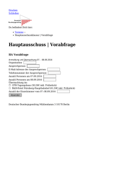 Hauptausschuss | Vorabfrage - Deutscher Bundesjugendring