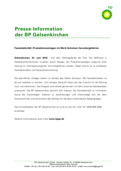 Presse-Information der BP Gelsenkirchen