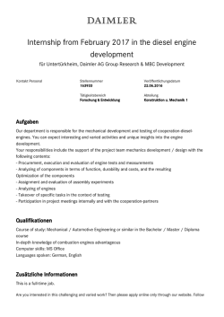 Internship from February 2017 in the diesel engine