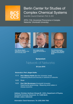 Berlin Center for Studies of Complex Chemical Systems Network of