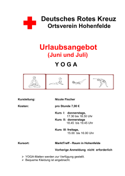 Yoga-Urlaubsangebot. - Ortsverein Hohenfelde