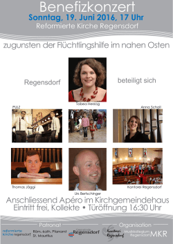 Benefizkonzert - beim Musikkollegium Regensdorf