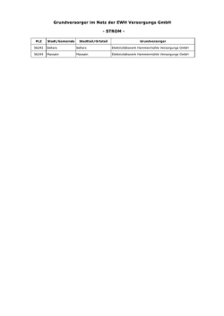 Grundversorger im Netz der EWH Versorgungs GmbH - STROM -