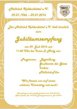 Jubil&auml;umsempfang - M&uuml;llclub Koldenb&uuml;ttel eV