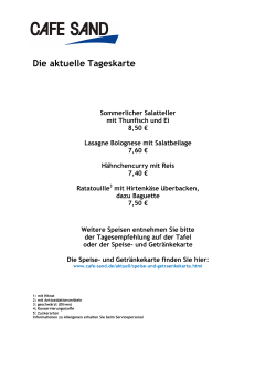 Die aktuelle Tageskarte